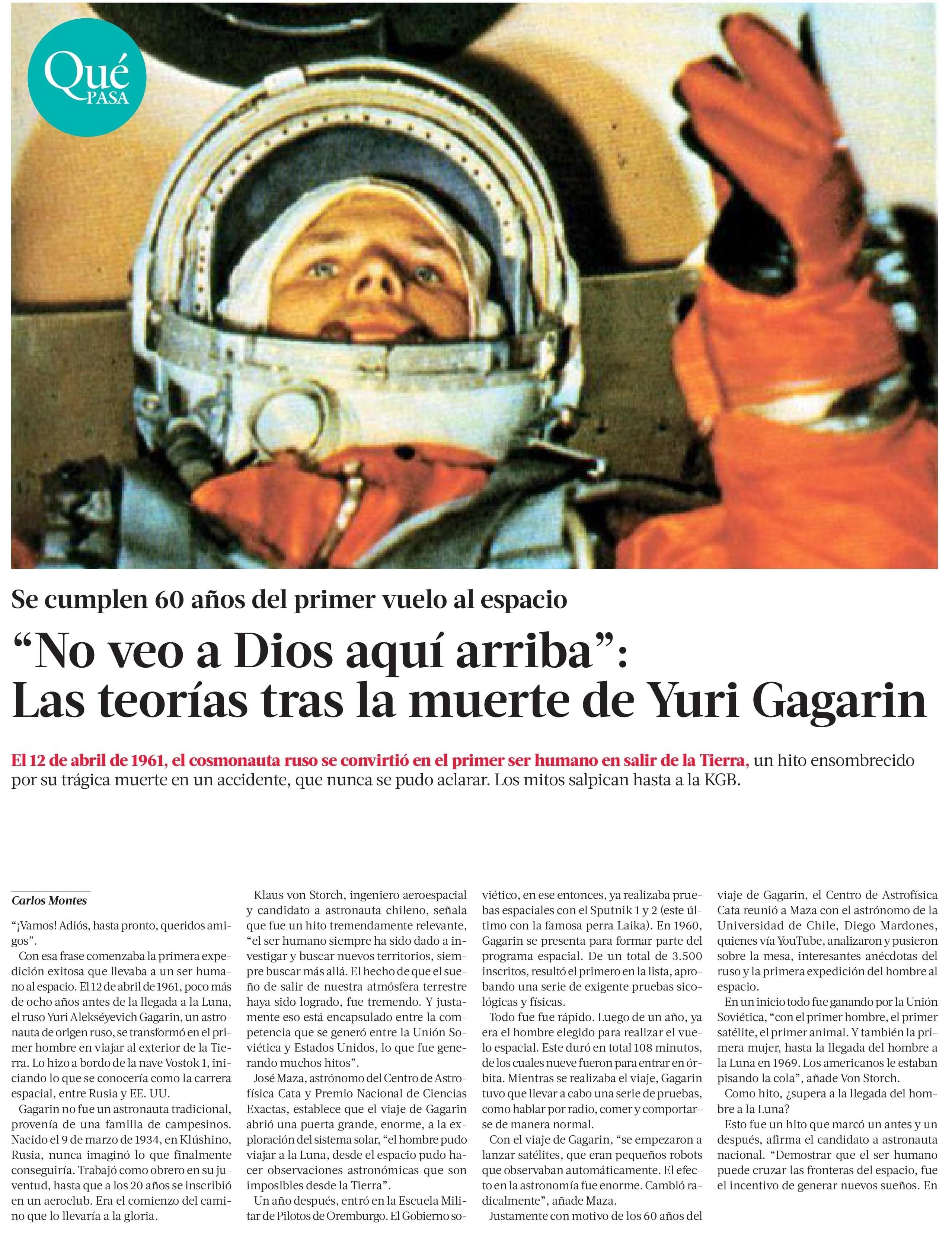 yuri gagarin no veo a dios aqui arriba