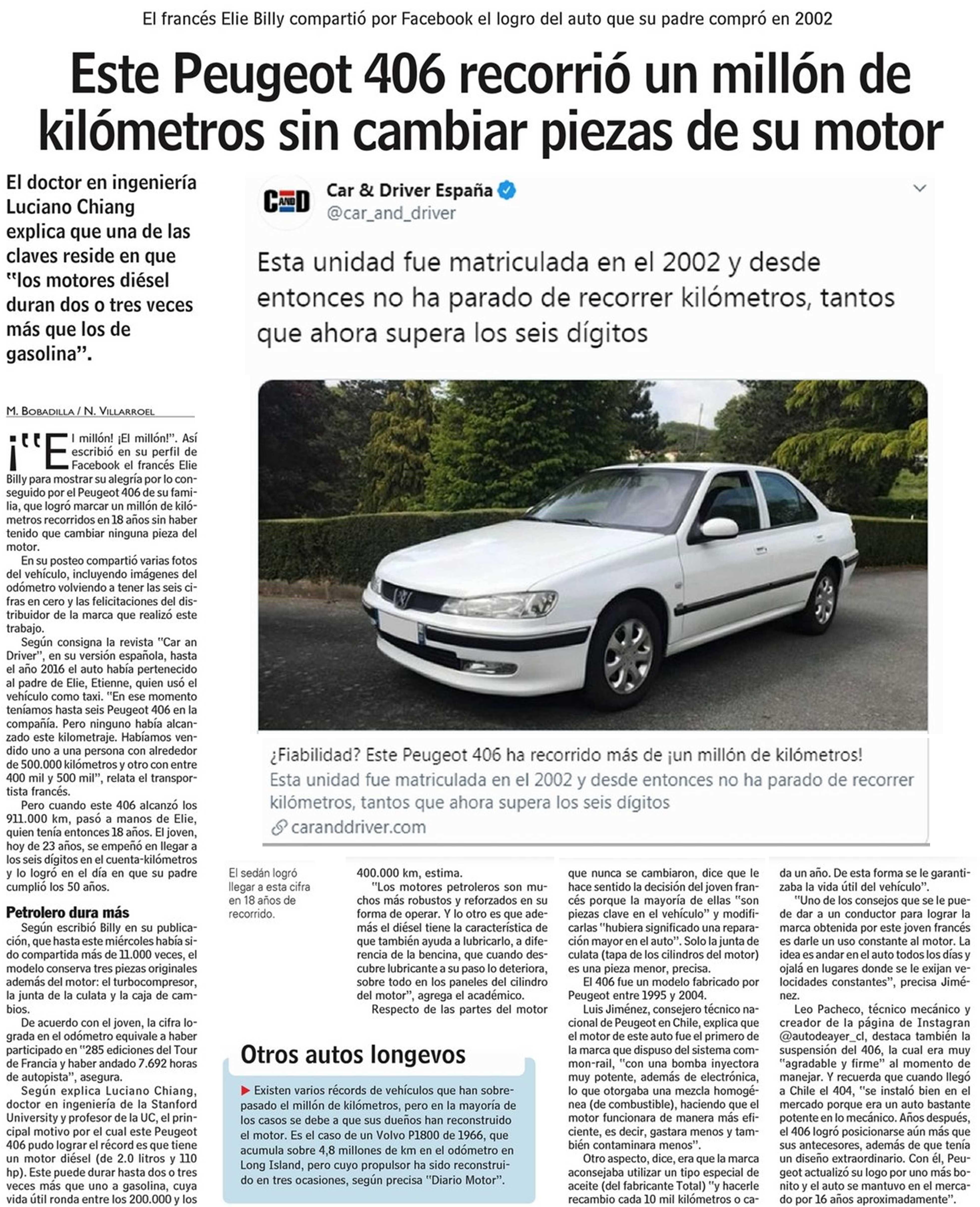 Este Peugeot 406 ha recorrido ¡un millón de kilómetros!