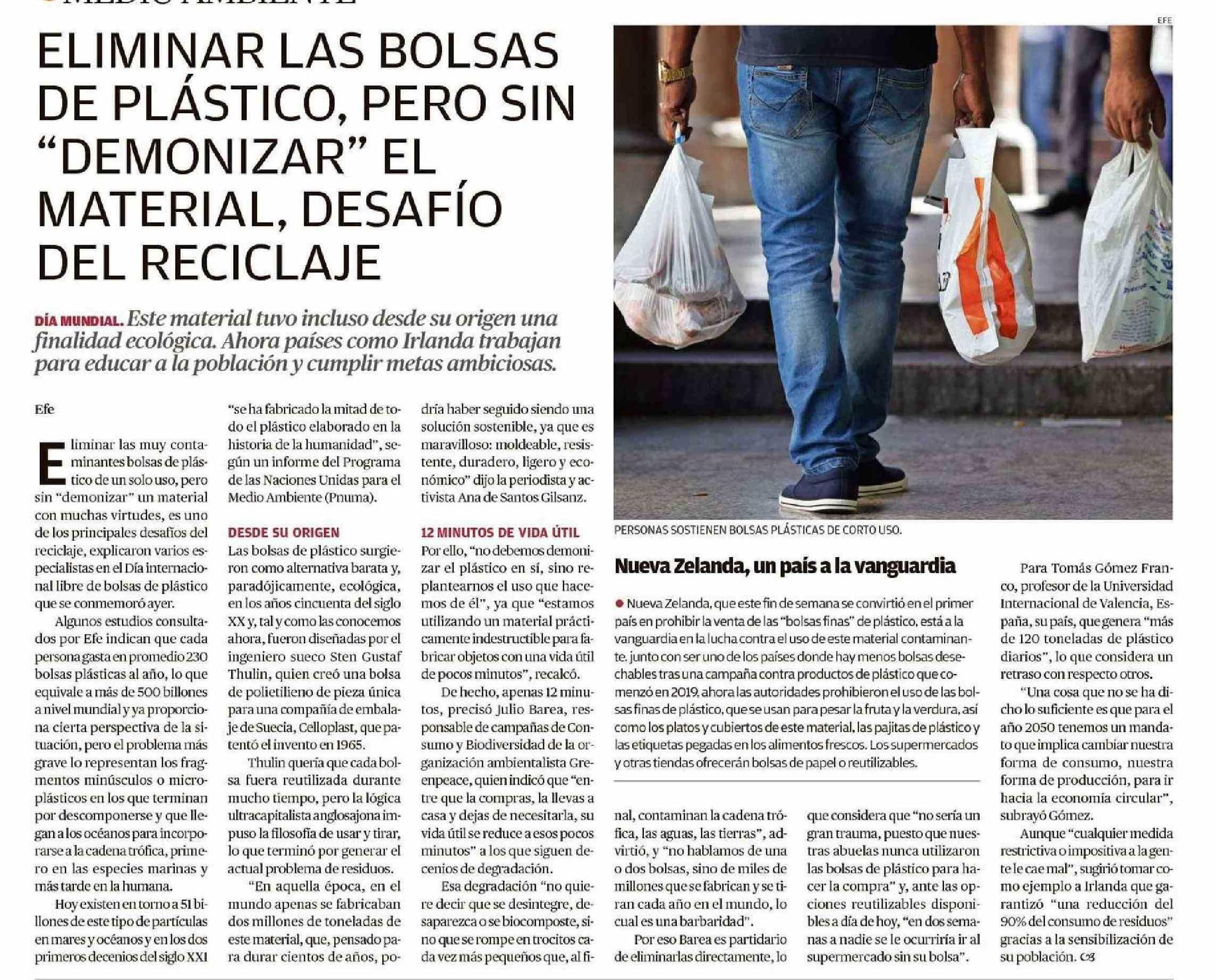 Reciclaje: eliminar bolsas de plástico, sin 'demonizar' el material